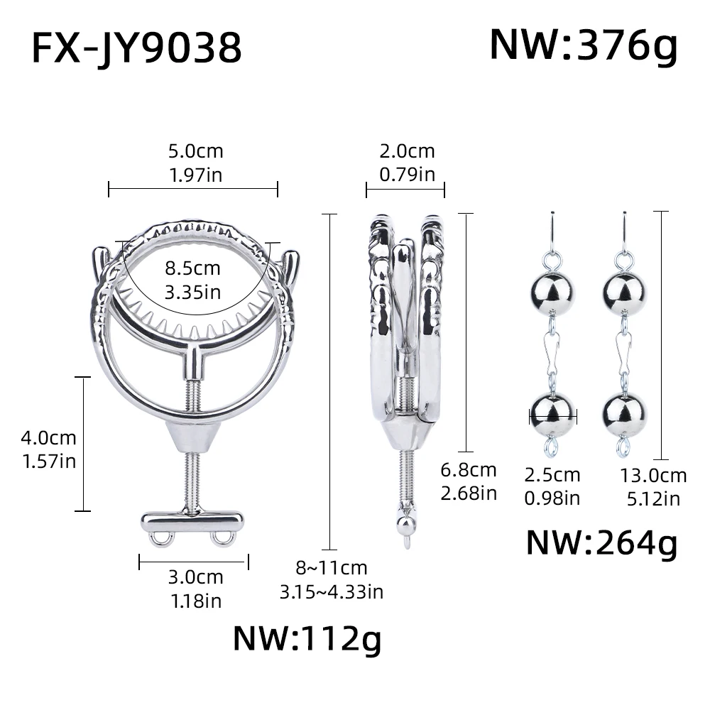 ANOSX Metal Binding Ring Testicle Drop Ring Spiked Semen Lock Rings Weight Bearing Ball Penis Hanging Scrotum Stretcher Cockring