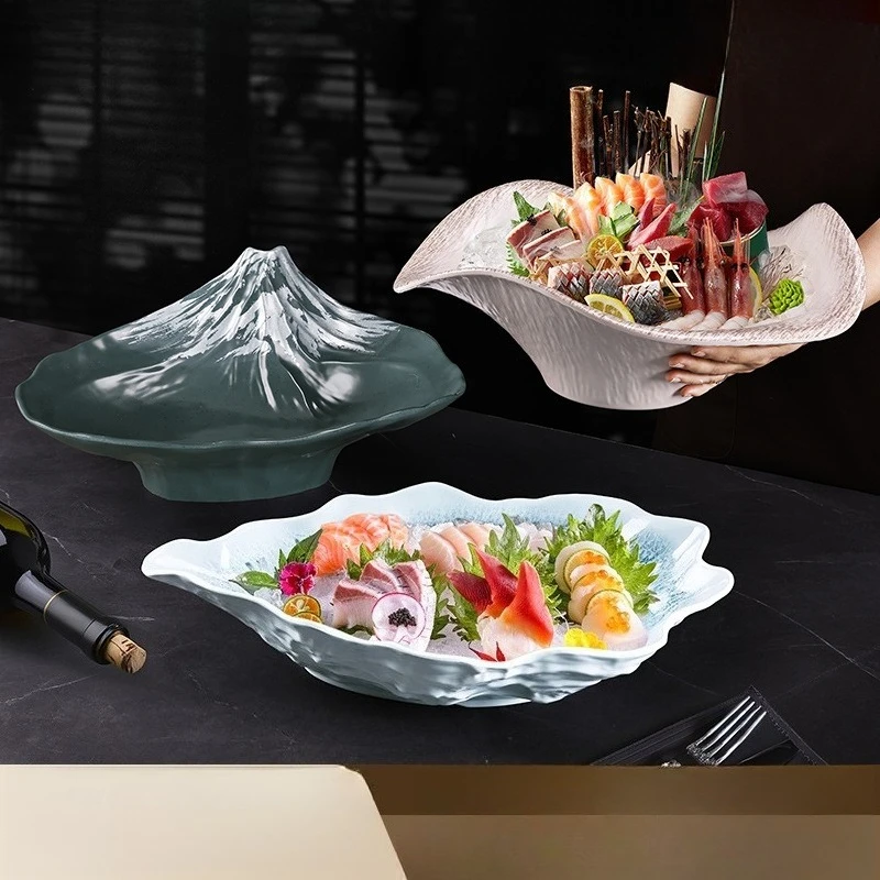 

Dry Ice Plate for Hot Pot Seafood Creative High End Sashimi Plate for Hotel Restaurant