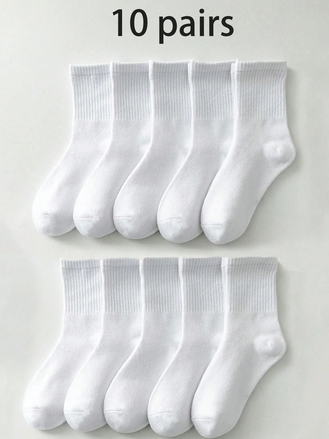 

10 пар детских белых носков, дышащие носки для мальчиков и девочек для повседневного ношения, к школе, на Рождество, зиме