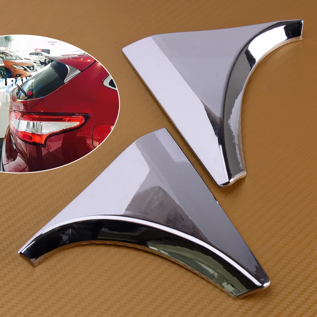 

DWCX Car ABS Chrome 2Pcs Rear Window Tailgate Spoiler Trims Cover Fit for Nissan Qashqai J11 2014 2015 2016 2017 2018