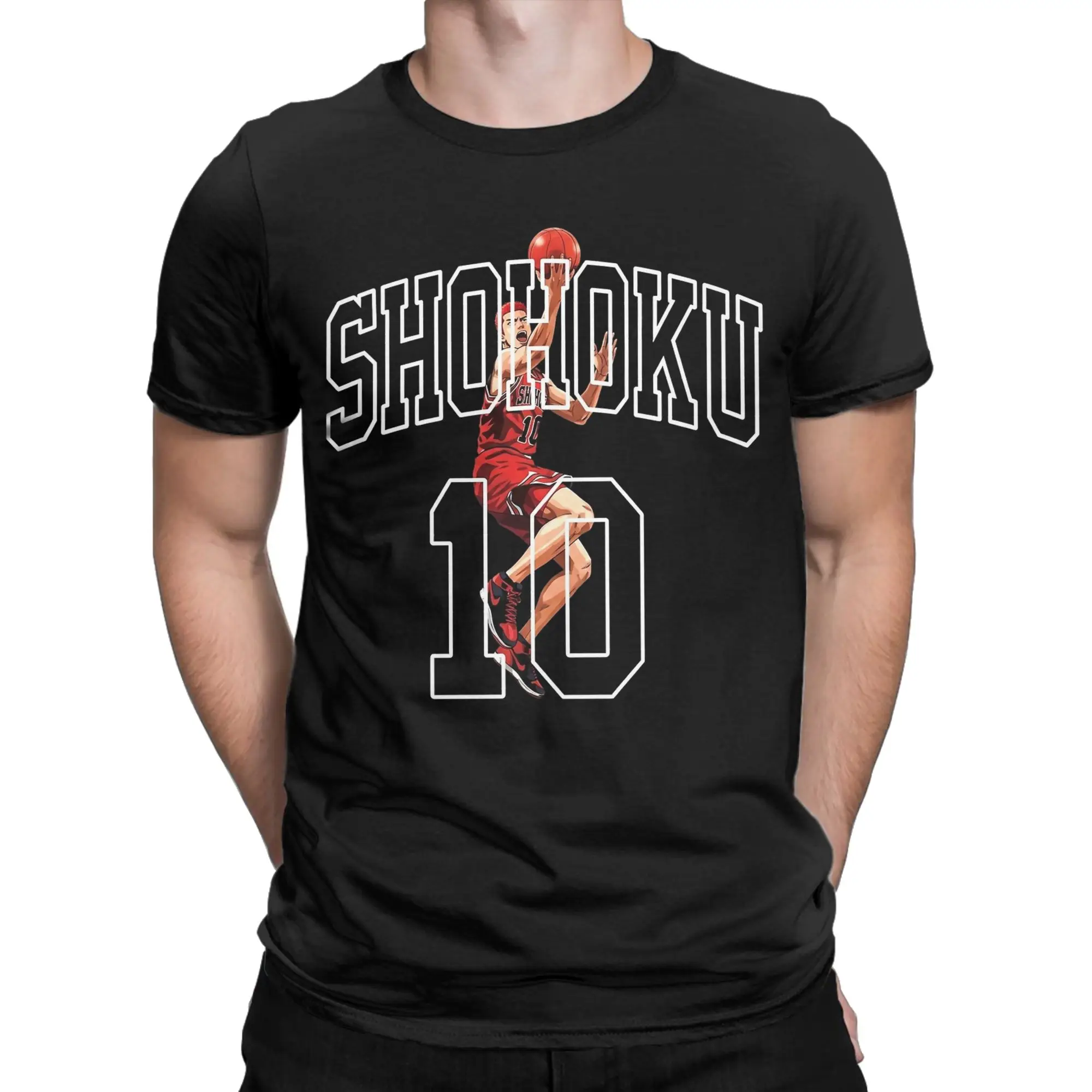Shohoku Slams Dunks T-Shirt Men  Funny Cotton Tee Shirt Round Collar Short Sleeve T Shirts 6XL Tops