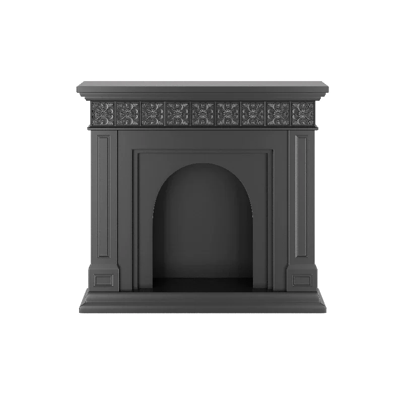 

French retro pattern fireplace living room home decoration storage fireplace cabinet black wall side cabinet