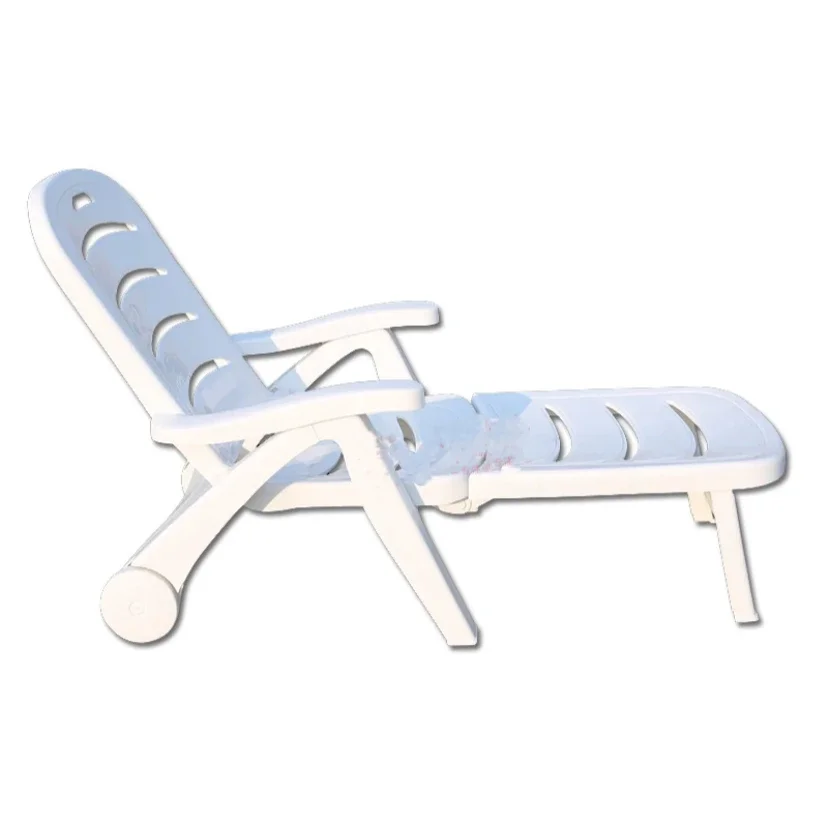 Outdoor Reclining Bed Balcony Rattan Chair Patio Chair Villa Swimming Pool Reclining Bed Folding Rattan Woven Beach Chair