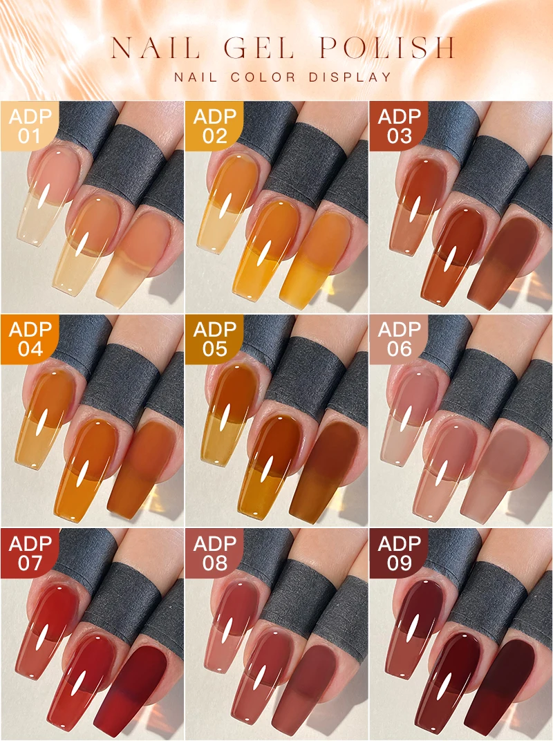 AS 15 ml durchscheinender bernsteinfarbener Gel-Nagellack, braune Farbe, Lackgel, langlebig, semi-permanent, Schildpattnägel, Vernis – Detail 6