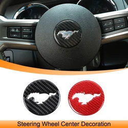 Car Steering Wheel Center Decoration Panel Cover Trim Stickers for Ford Mustang 2009 2010 2011 2012 2013 Interior Accessories