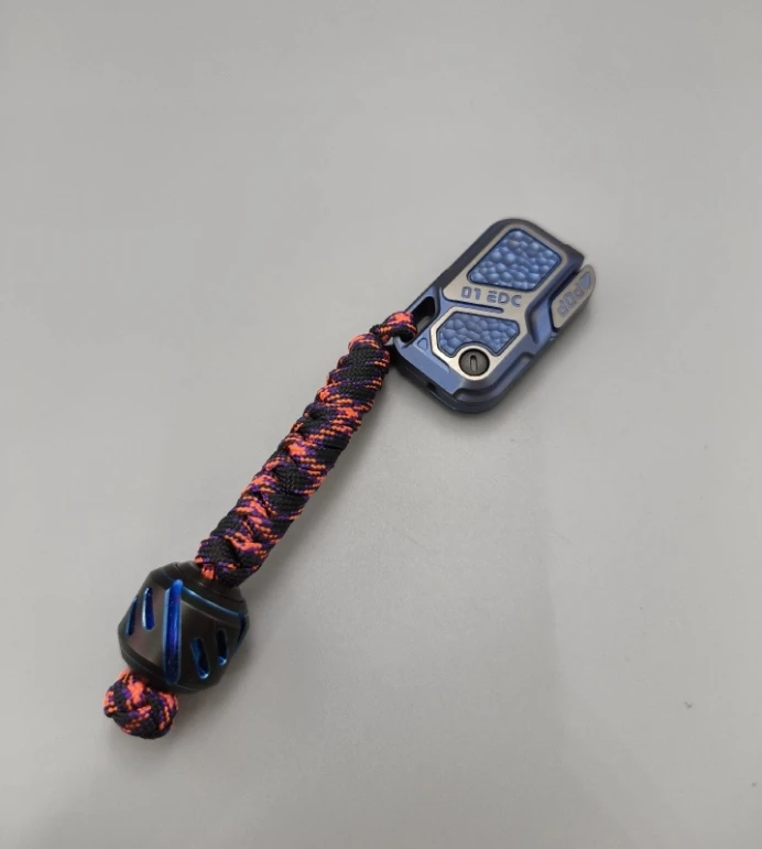 Titânio Liga Azul Fidget Slider, EDC 01pop Martelo Padrão, Descompressão Brinquedos, Usado