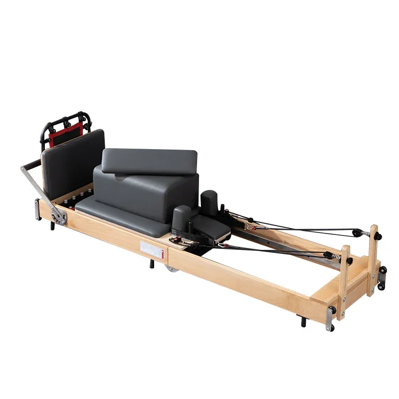 

y 2022 Wavar Factory Price Bodybuilding Foldable Pilates Reformer Durable Maple Wood Reformer Pilates For Sale