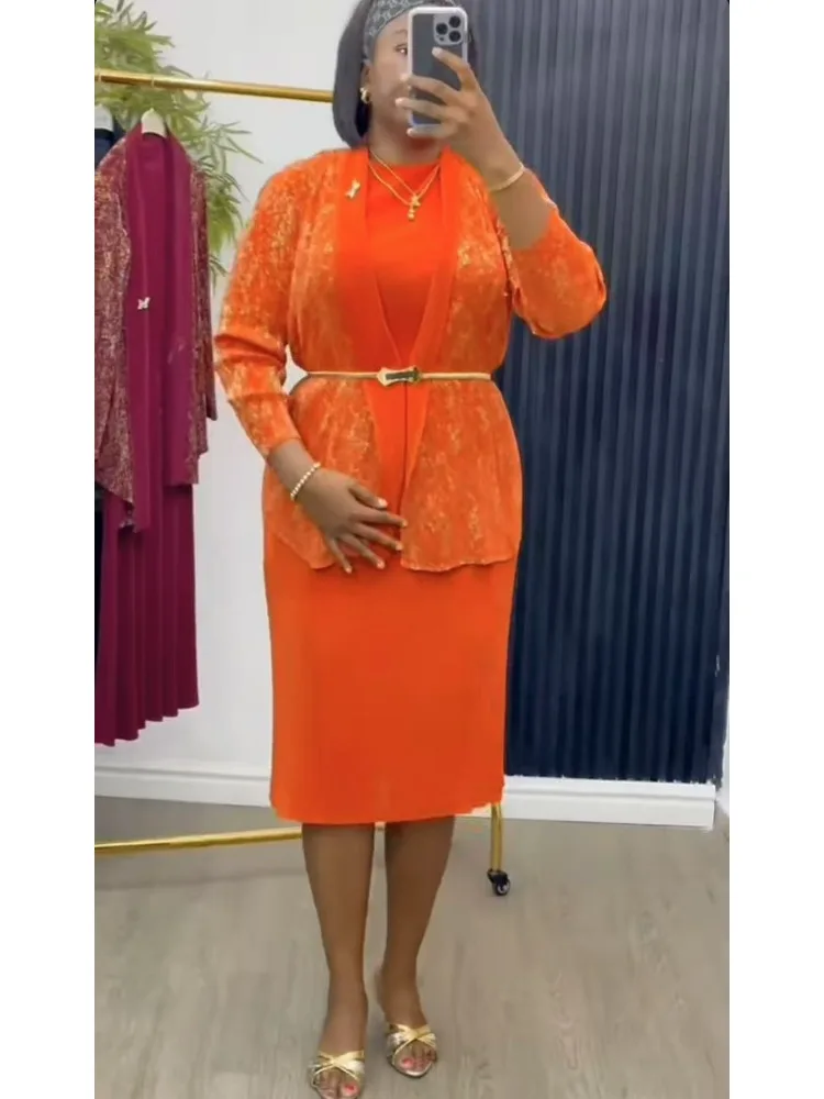 

Miyake African Folds Bronzing Loose Women's Fashion Casual Suit Fashion Vest Skirt Two-piece Set 2025 Summer New
