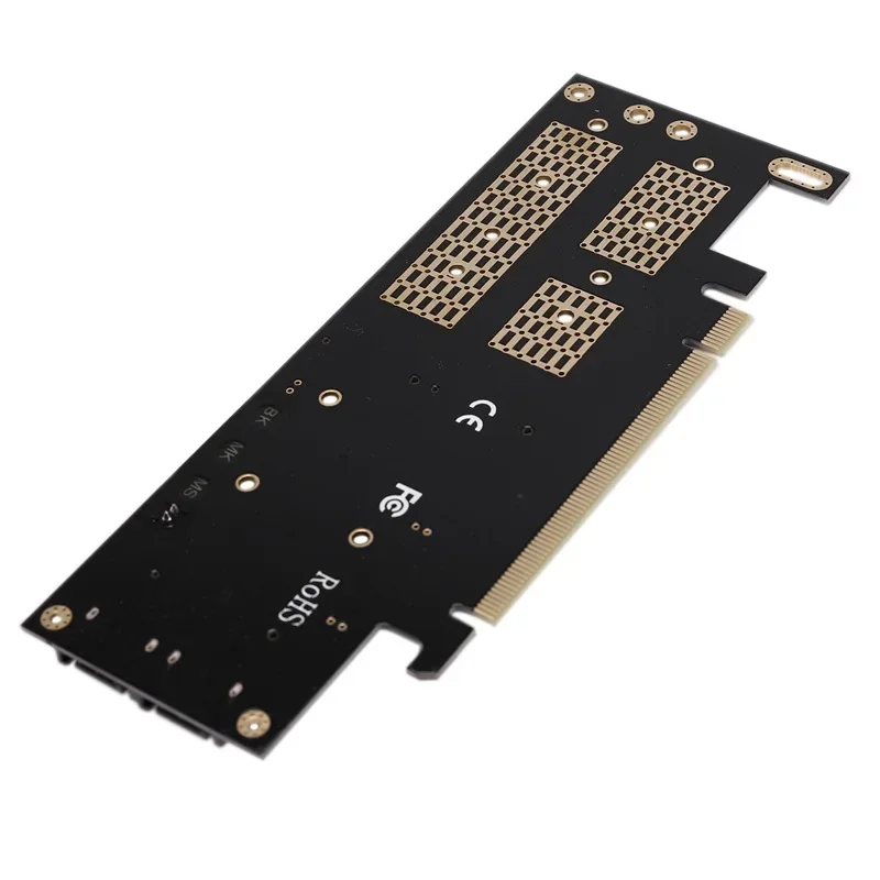 Placa adaptadora SSD NGFF e MSATA, M.2 NVME para PCIe 16X, M.2 SSD SATA para SATA 3.0, 2 Conversor de cabos SATA, 3 em 1