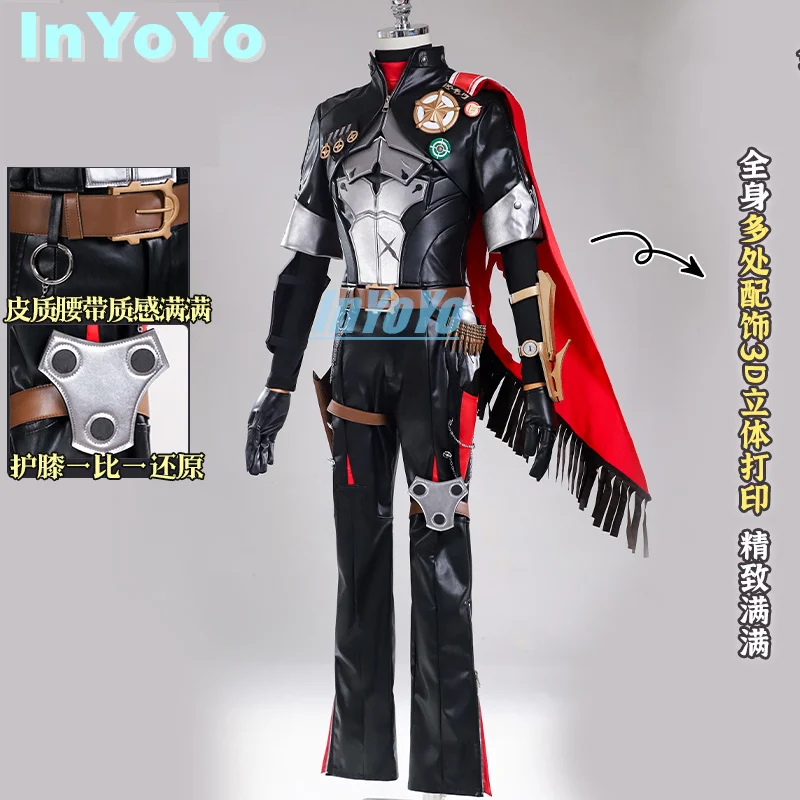 InYoyo-Star Cosplay Ferroviário Masculino, Bonito Uniforme, Fato de Jogo, Festa de Halloween, Roupa Roleplay, Moda Honkai, S-XXL