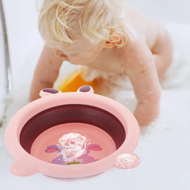 Collapsible Wash Basin for Kids Baby Wash Basin Dish Tub Portable Baby Bottle Wash Basin for Toddlers for Travel Home Outdoor