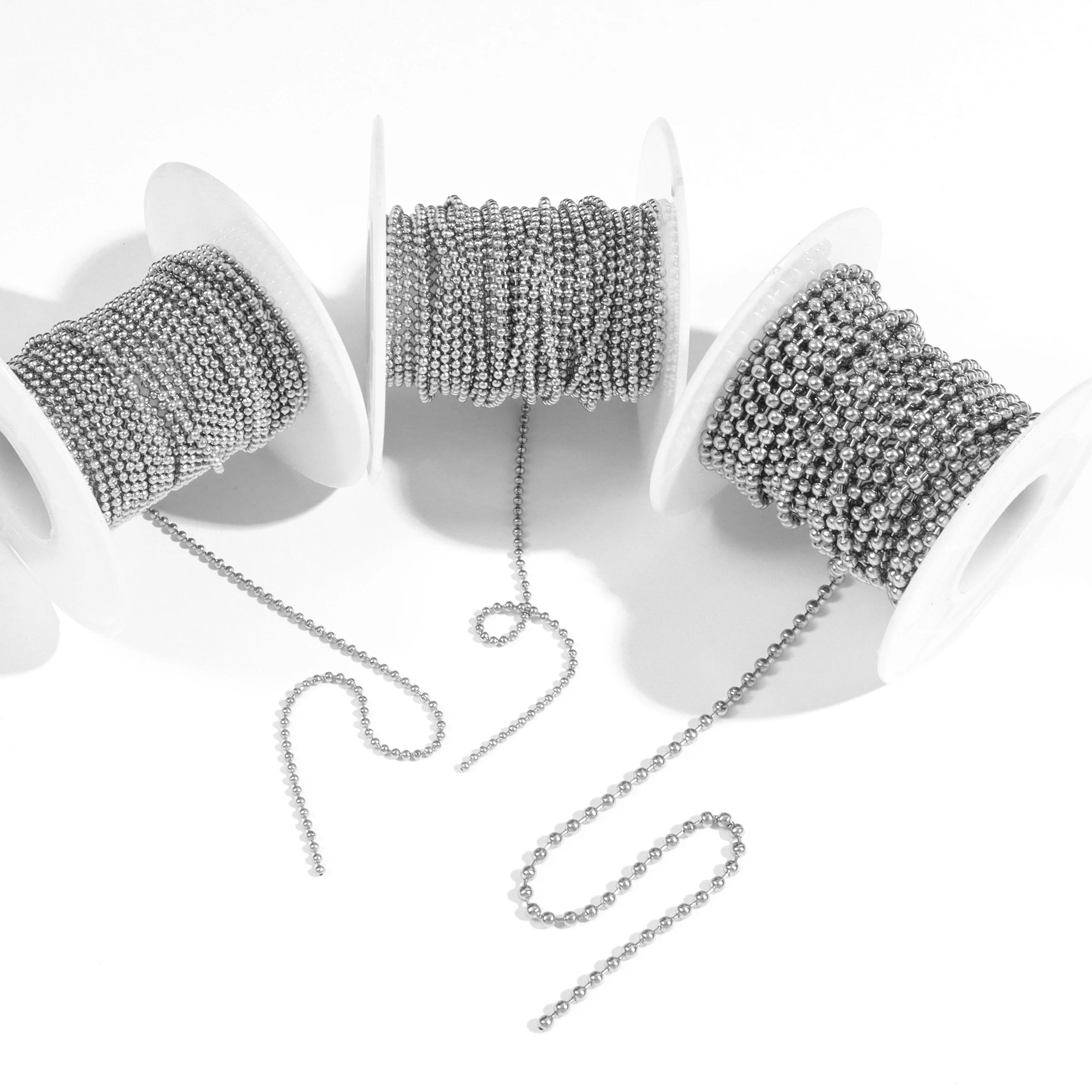 5 Meter Stainless Steel Ball Chains Necklace With 40pcs Connectors Clasps,Silver Bead Chain Sets for Necklace Hanging DIY Crafts