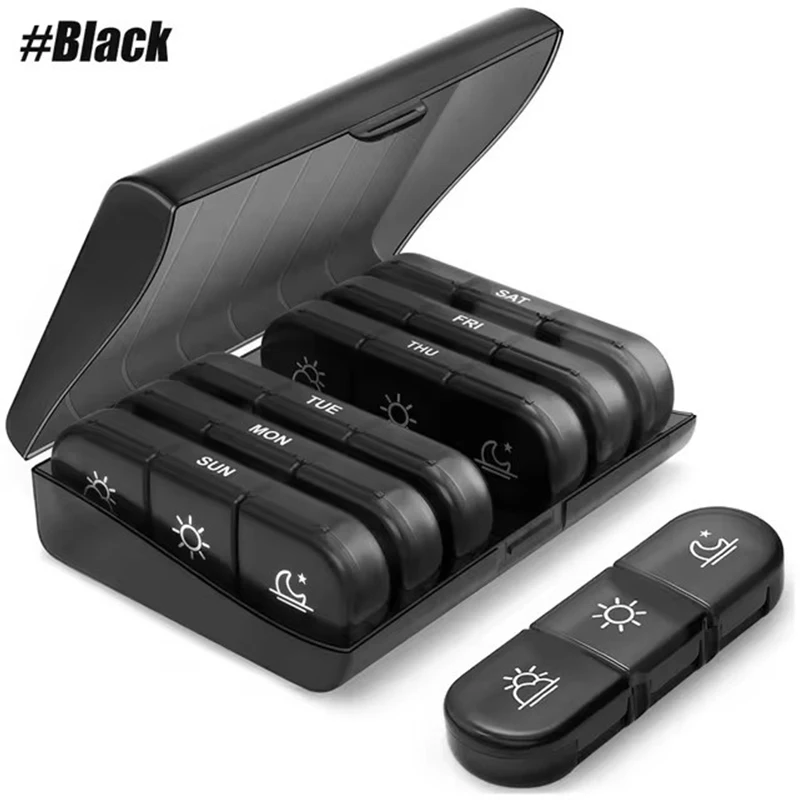 Portable 7-Compartment Medicine Box Dosage Timer Home Use Drug Storage Organizer Travel Health Kit