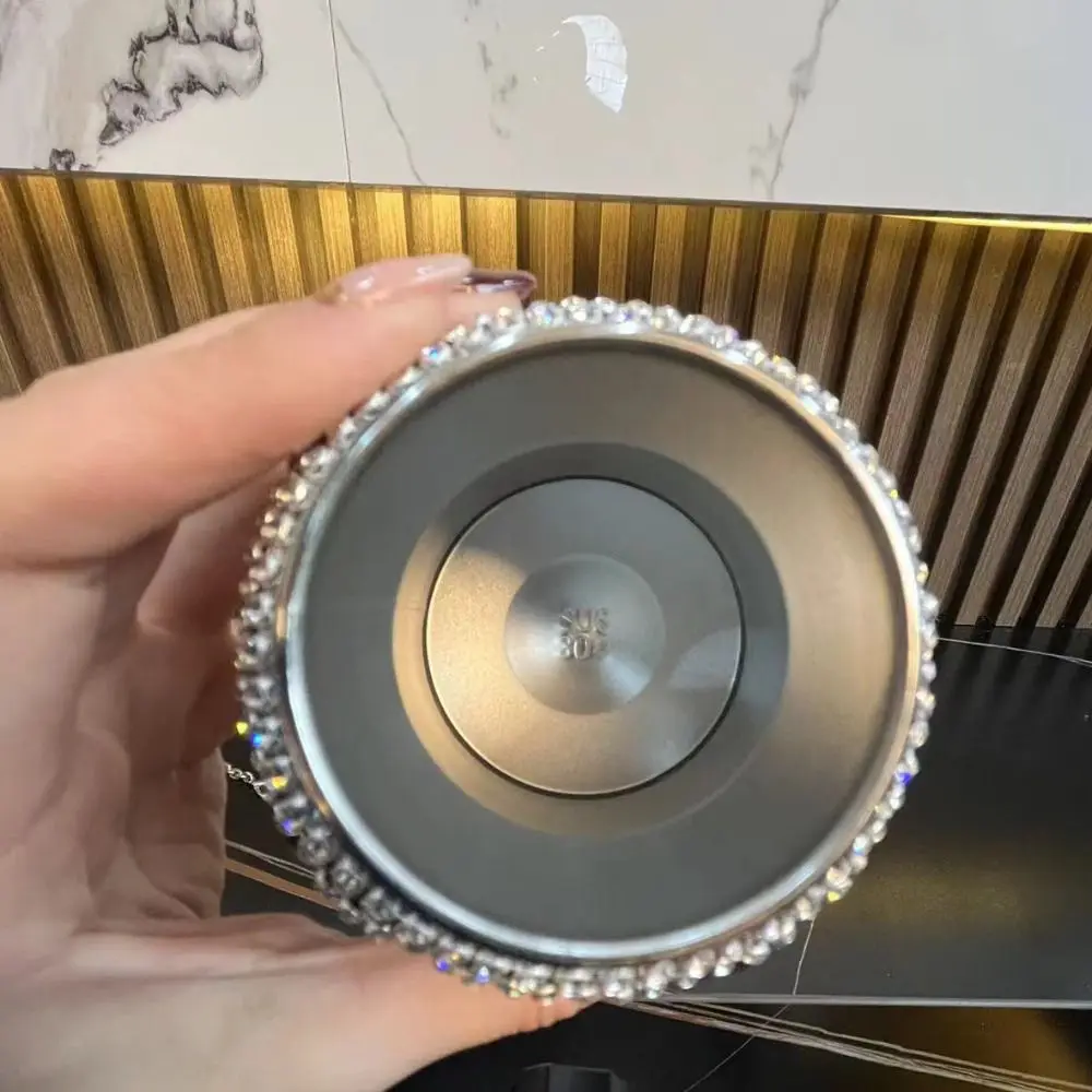 Durable 300ml Rhinestone Thermos Cup Bling Leak-Proof Glitter Coffee Cup Creative Shining Stainless Steel Water Bottle Girl Gift
