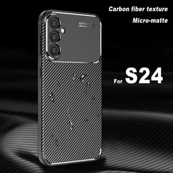 For Samsung Galaxy S24 Case Luxury Silicone Fundas Protector Rubber Carbon Fiber Phone Case Samsung S24 Plus Cover Galaxy S24