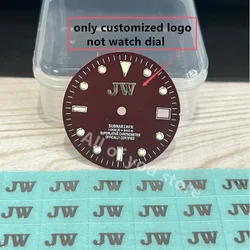 custom watch dial sticker gold metal transfer silver 28.5mm label small brand 3d logo customized name carve self-adhesive logo