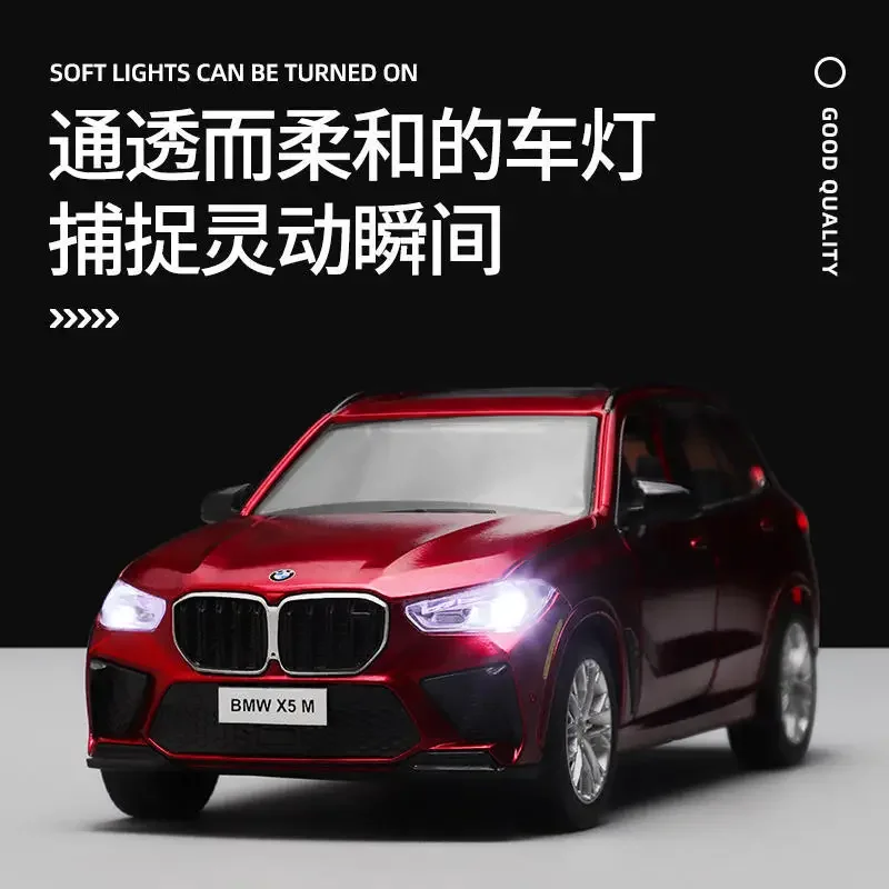 1:32 BMW X5 M High Simulation Diecast Metal Alloy Model car Pull Back Sound Light Car Children Gift Collection