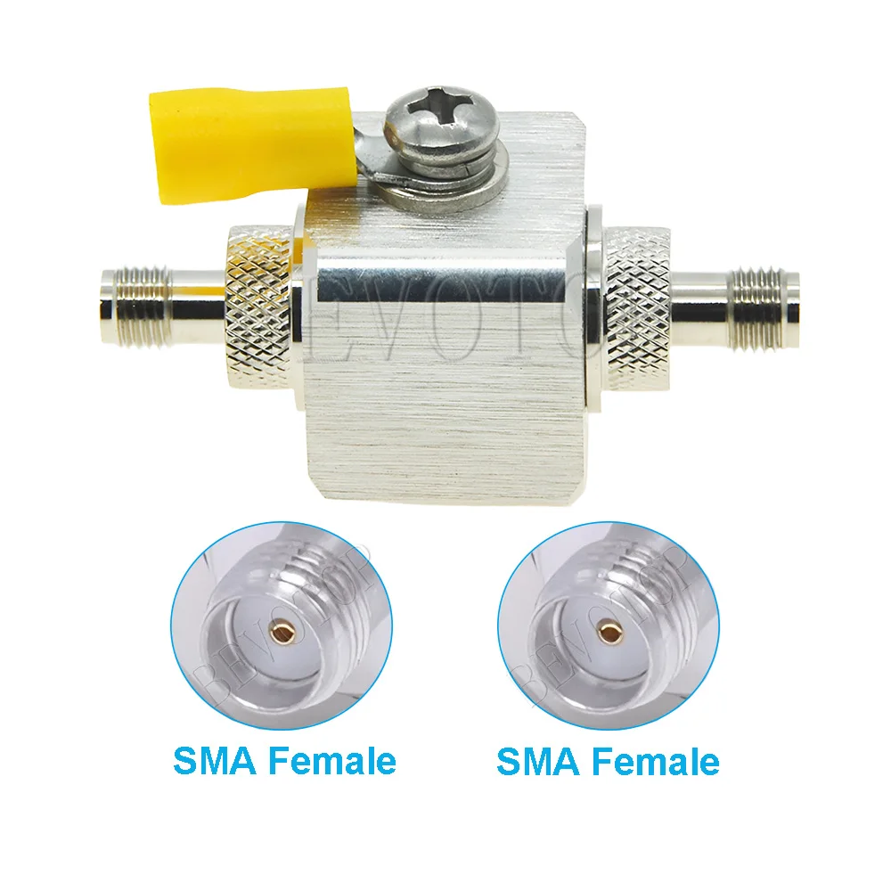 SMA Type Coaxial Lightning Arrester SMA Female to SMA Female 6GHz 50 Ohm Lightning Protector with 90V Gas Tube Surge Arrester