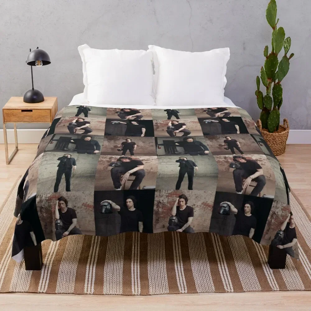 

Adam Driver for Rolling Stone Grid Collage Throw Blanket Sofa Throw Designers Blankets