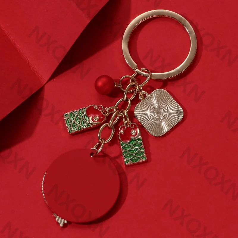 Classic Mythical Dragon Keychain Spring “Chun”  Enamel Chinese Key Ring Happy New Year Gift For Women Men Handmade Jewlery Set