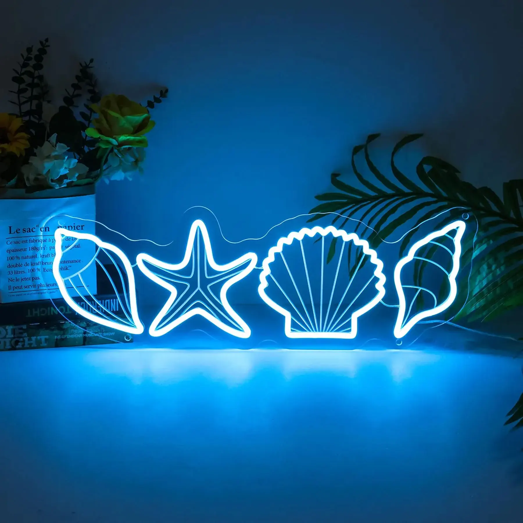 Seashell Neon Sign Personalized Clams Shell Wall Decor Summer Bar Club Beach Neon Kids Room Nursery Decor Custom Neon Sign