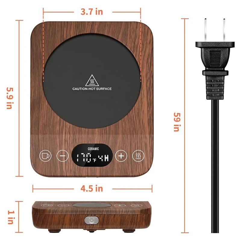 Coffee Mug Warmer, Auto On/Off Upgrade -Induction Mug Warmer For Desk With 9 Temperature Settings,1-9 Timer