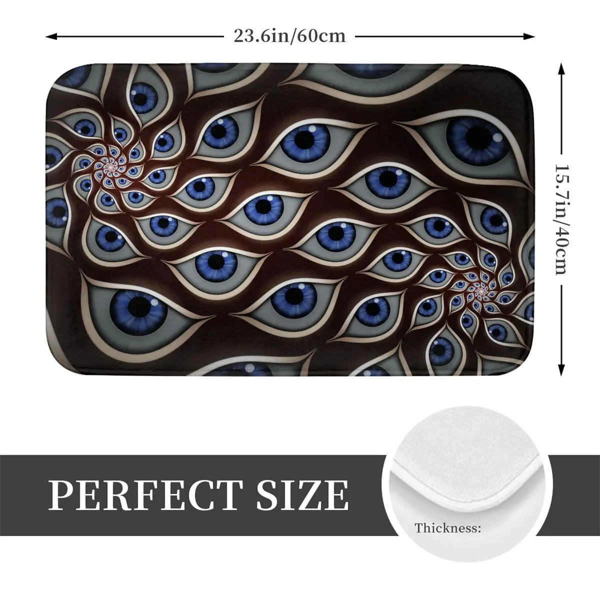 Mediterranean Evil Eye Anti-slip Doormat Floor Mat Washable Carpet Rug for Kitchen Entrance Home Balcony Footpad Mats