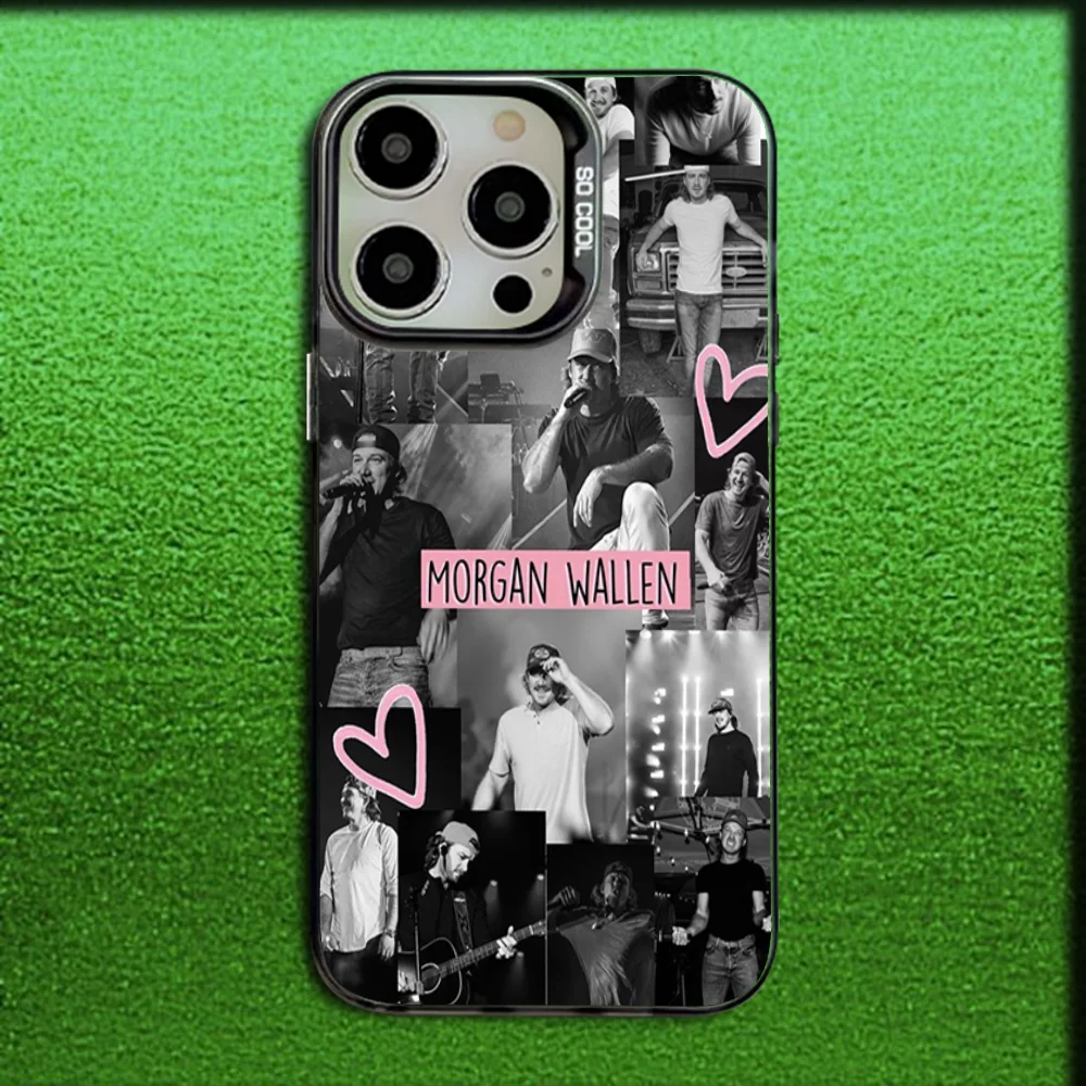 iPhone 16,15,14,13,12,11,Mini,Pro,MAX 그레이 매트 실리콘 블랙 커버용 가수 M-Morgan Wallen 전화 케이스