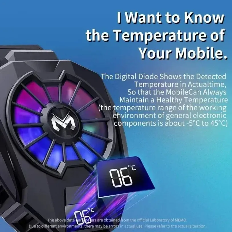2 em 1 telefone móvel magnético display led ventilador de refrigeração radiador & luz rgb para smartphones genshin impacto pubg jogo cooler