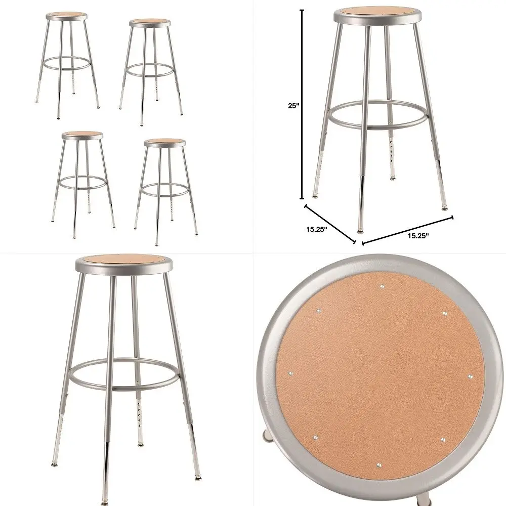 

Pack 2533 Height Adjustable Heavy Duty Steel Stool, Grey