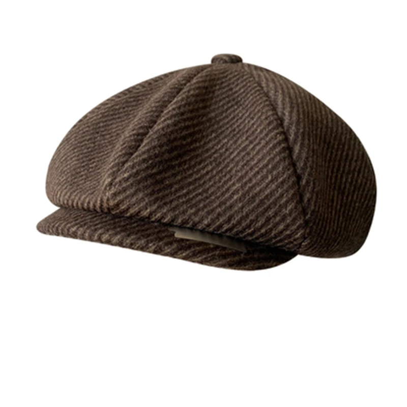 Men Newsboy Hats Vintage Herringbone Octagon Cap Men With Blade Hats And Caps Casual Spring Autumn Berets Winter Flat Cap BLM411