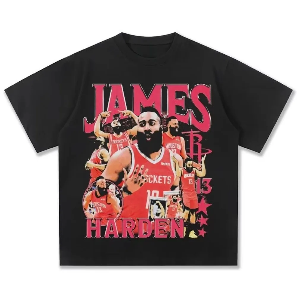 

2025 Basketball Star Printed T-shirt Cotton T-shirt Top Short Sleeve Sports Comfortable T-shirt Men and Women The Same Shirt