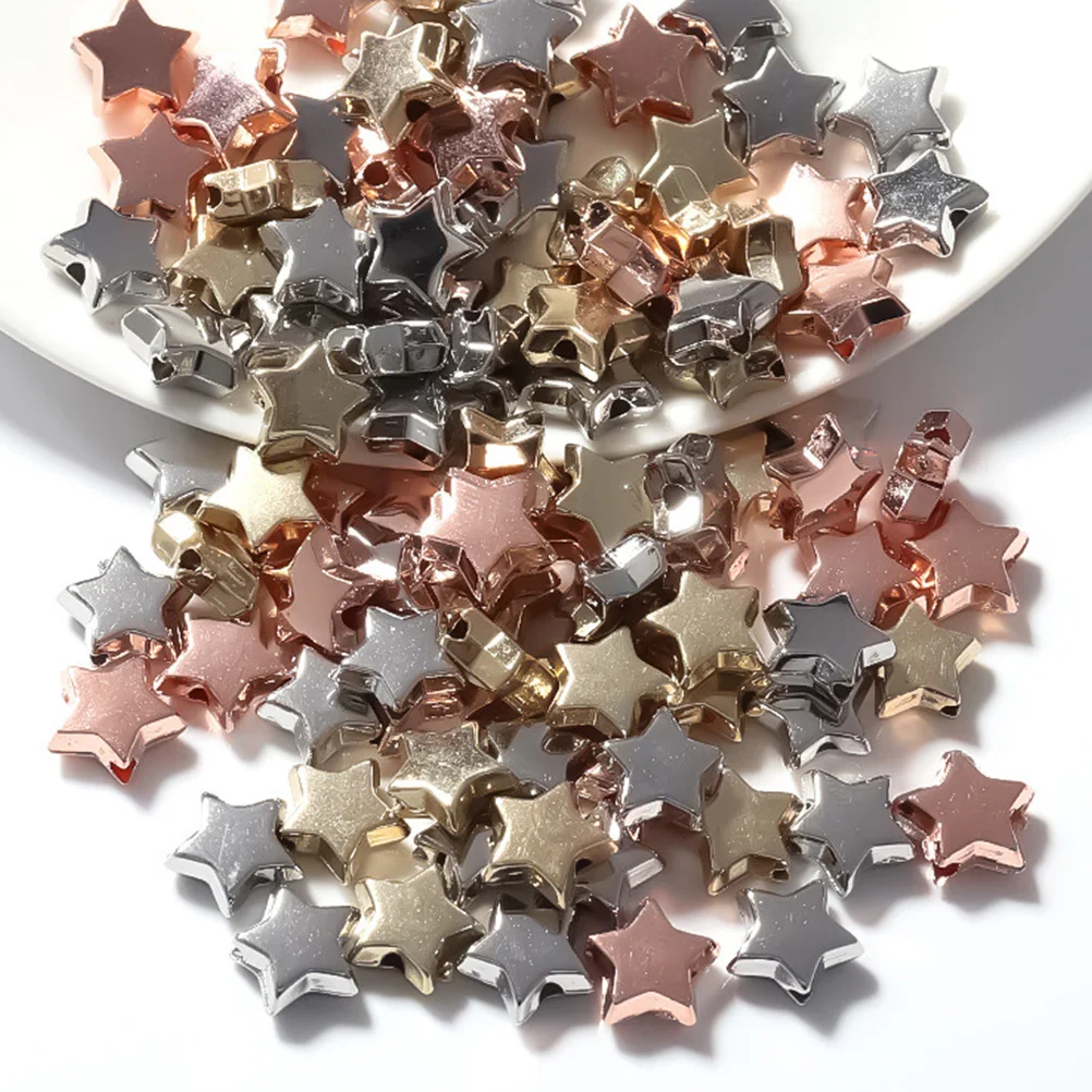 

300 Pcs Pentagram Spacer Beads Star Shaped Jewelry Making DIY Loose Beads Necklace Bracelet Craft Project Accessories
