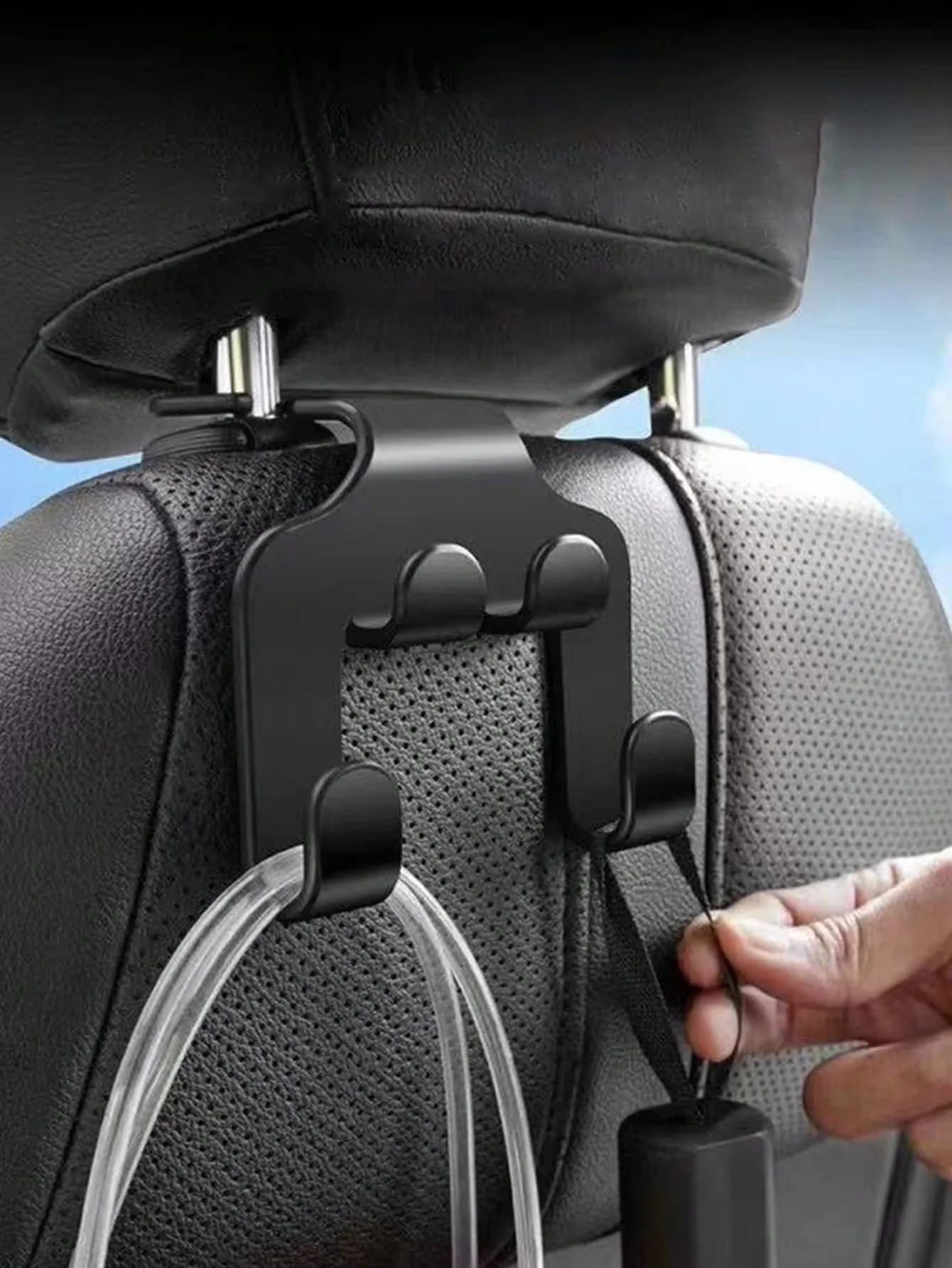 ABS Car Seat Hook for Interior Organization Adult Driver Universal Headrest Hanger Durable Multi-function Storage Holder