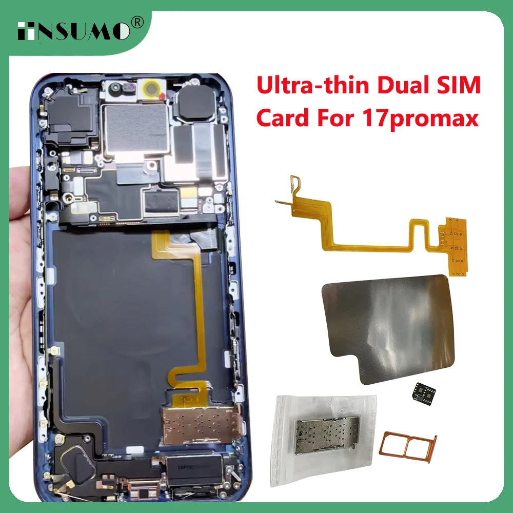 Ultra-thin Dual Card for iPhone 17 Pro Max US Version Esim to Sim Flex Cable Built-in MEP Solution Support Super Snow IC