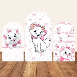 Pink Mary Cat Arch Backdrop Cover Stretch photo Wall Beautiful Girl Birthday Party Event Decorations Photography Studio Supplies