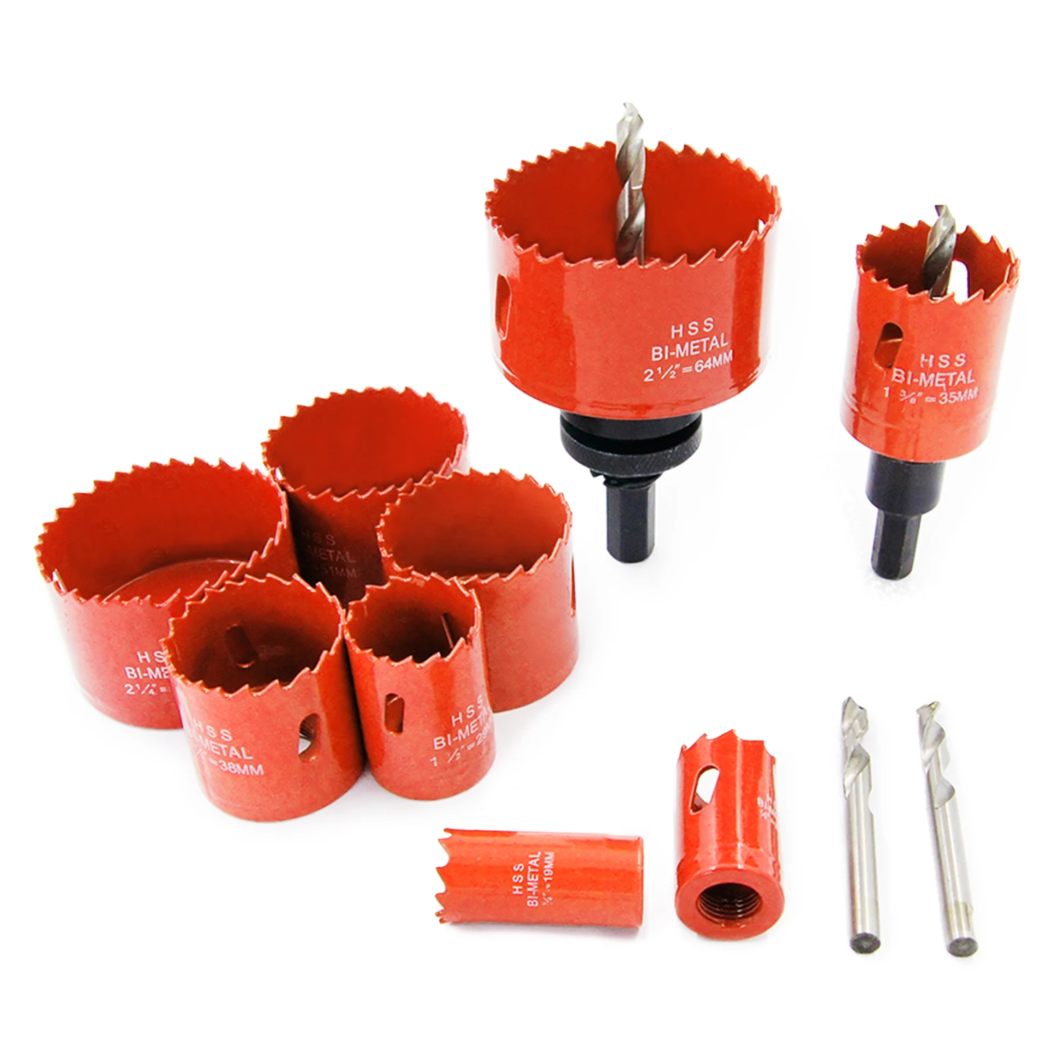 Bi-Metal Hole Saw Set with Drill Bits and Extension Rods Metal/Woodworking Drill Bits  Hole Cutter Kit