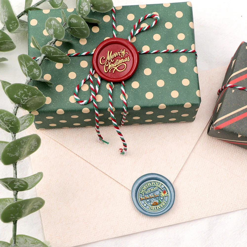 Merry Christmas Snowflake Reindeer Seal Wax Stamps Copper Brass For DIY Scrapbooking Wax Sealing Stamp Envelope Decoration