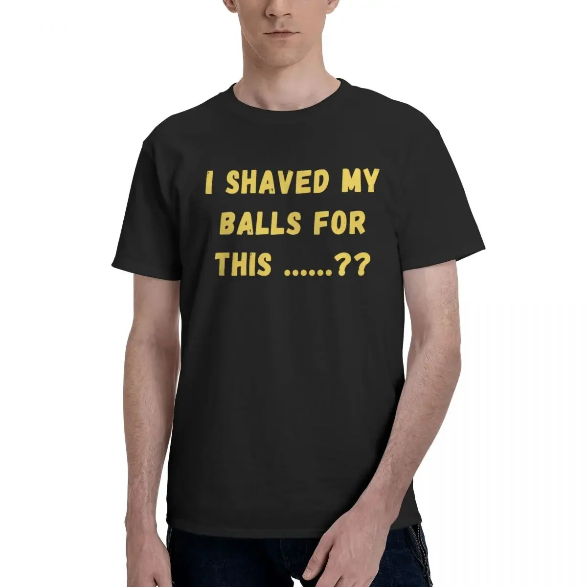 T Shirt For Men Graphic Y2K Clothing I Shaved My Balls For This T Shirt Funny Jokes Pun Humor T Shirt Customized Pops 100%cotton