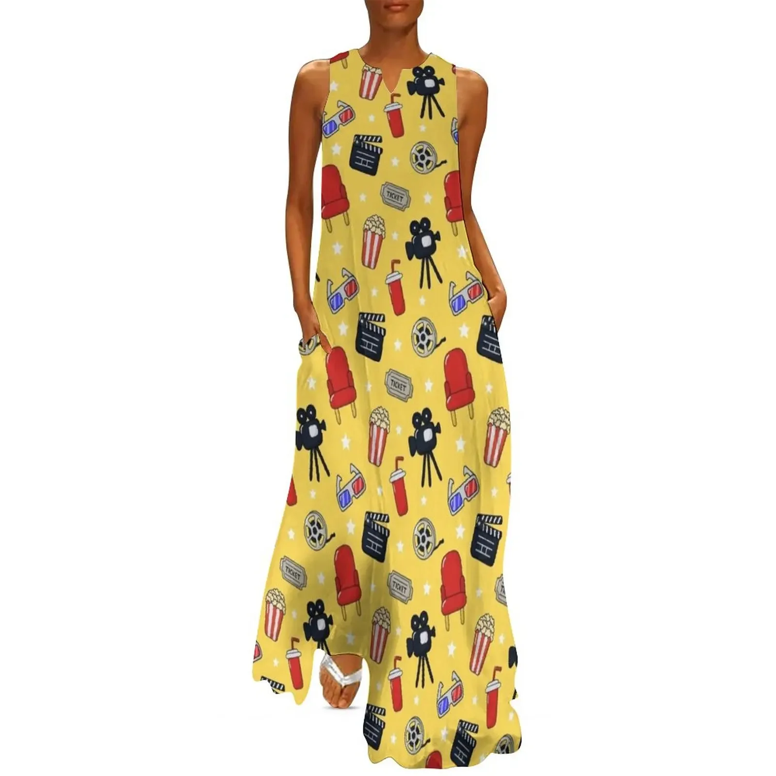 

Funny Cinema Pattern Long Dress women clothes Women's dress women clothing 2025 new arrivals Dress