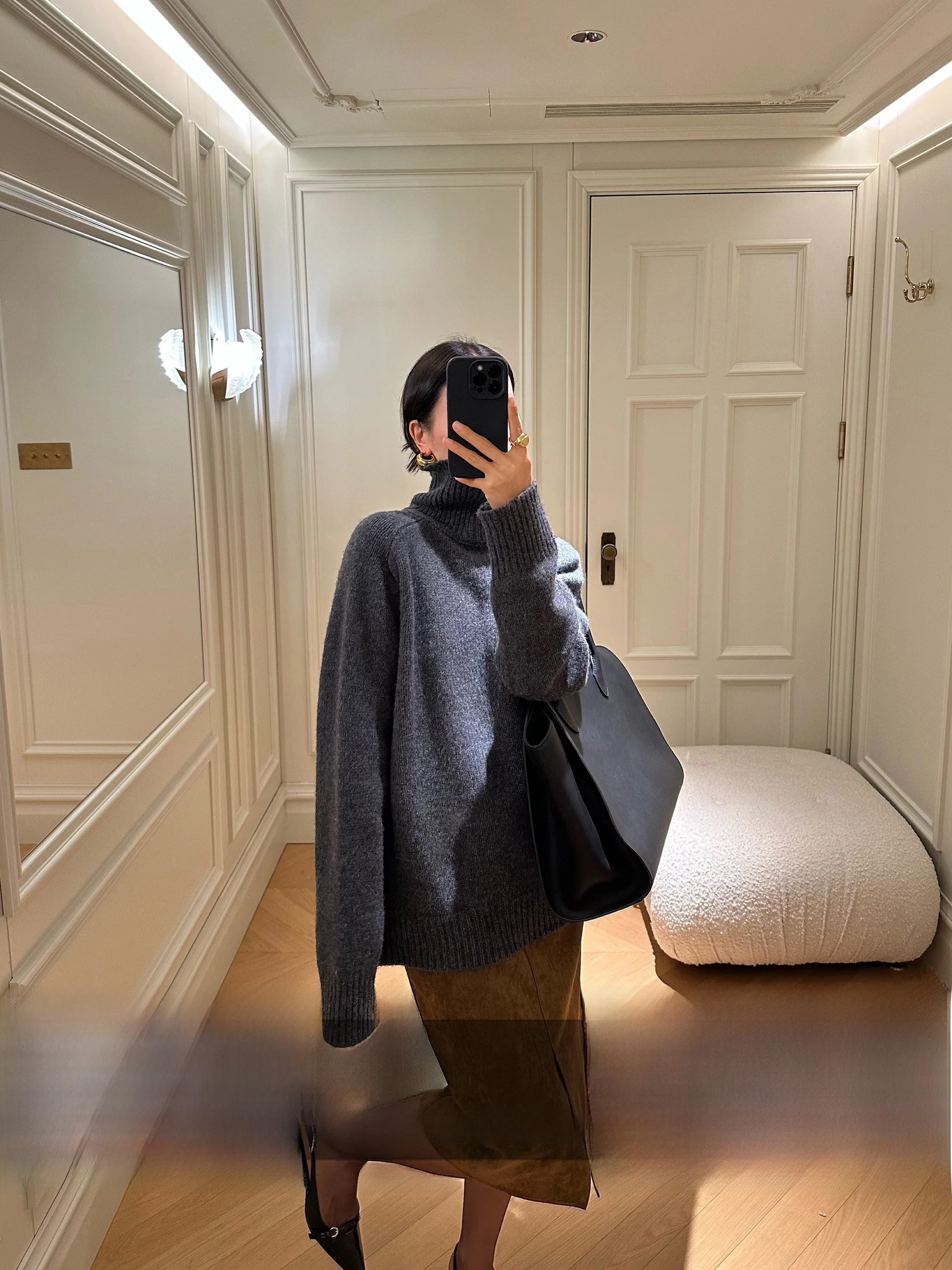 

DALII OFFICIAL Casual Knitted ort Wool Sweater High Ne Loose Fit Women's Faion Daily Wear Winter Collection 2025