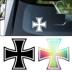 for Iron Cross Car Stickers Creative Sunscreen Occlusion Scratch Decals Waterproof Die Cut Refrigerator Car Accessories 15x15cm