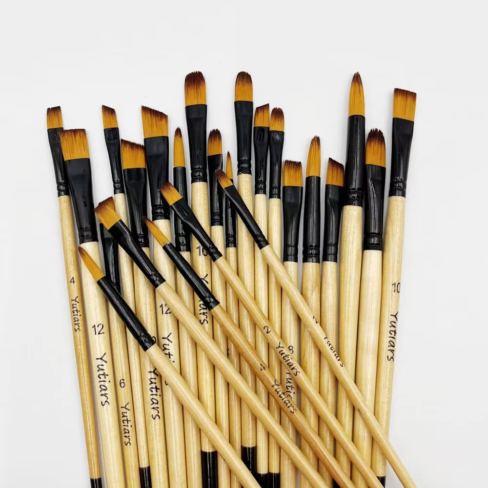 Yutiars Professional Artist Paint Brush Set - 6 PCS, Nylon Bristles for Watercolor, Acrylic, Oil Painting, Crafts & Face Body image 2