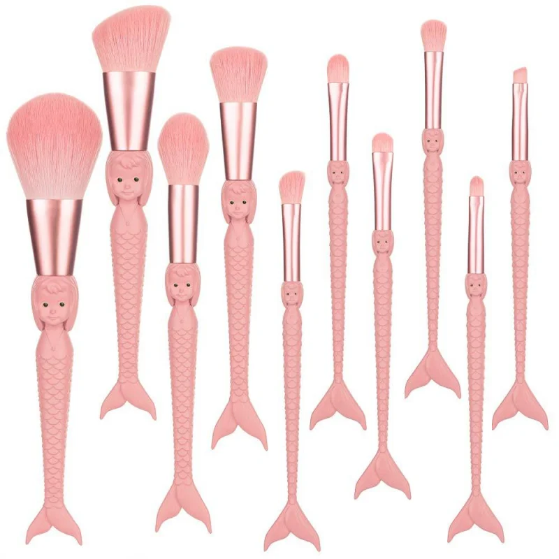 RANCAI Inspired Makeup Brush Set - 10 Pieces, Soft Bristles, Eyeshadow, Blush, and Contouring
