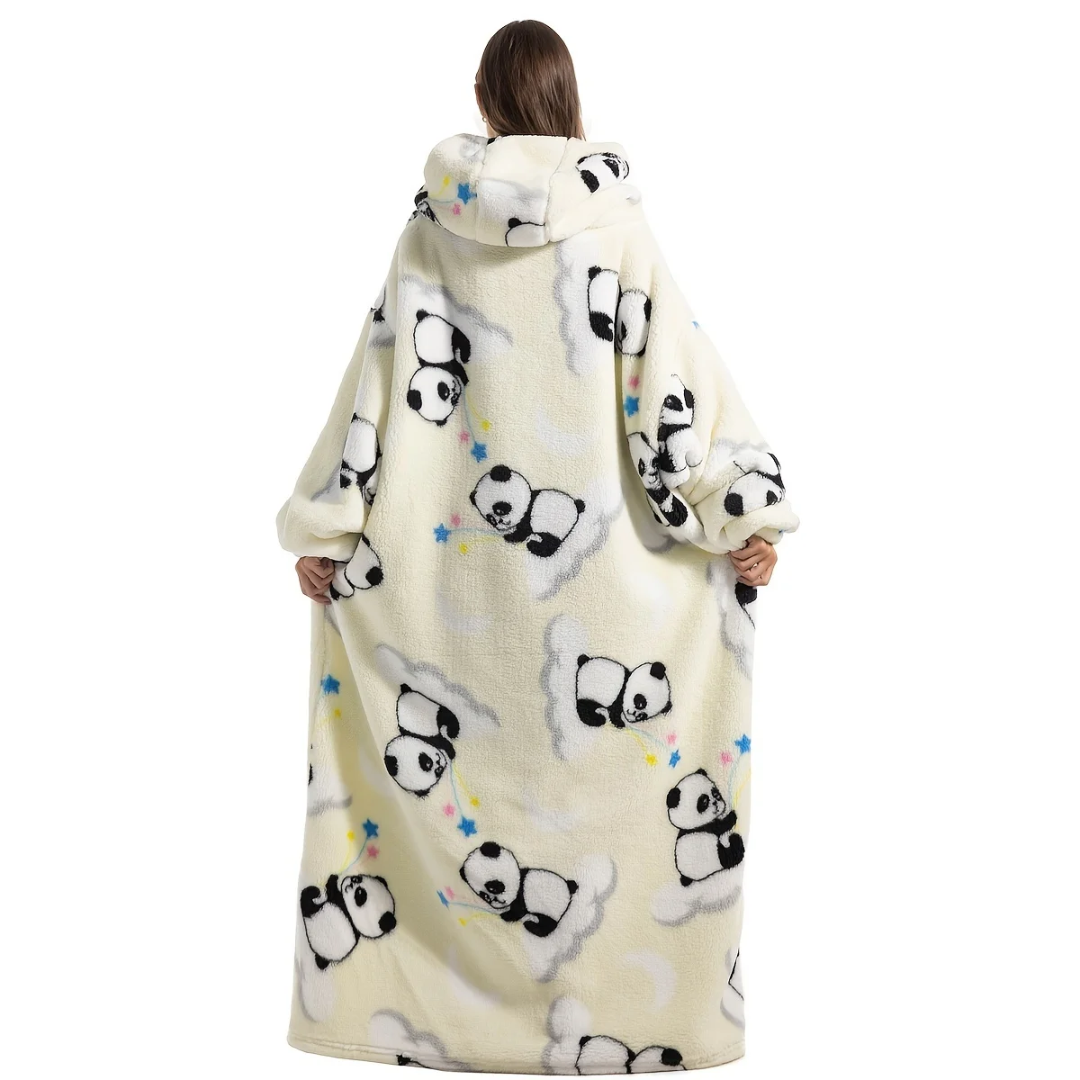 Wearable Blanket Shawl, Soft Warm Lamb Wool Shawl Hooded Blanket, Comfortable Hoodie With Large Pockets, Suitable For Both Women