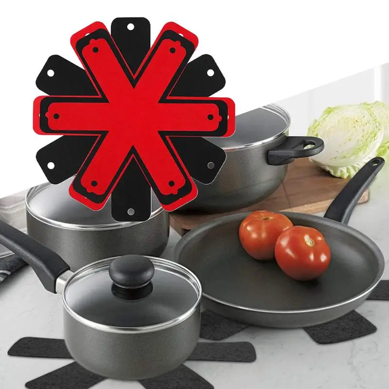 Pfannenschutz zum Stapeln von Topfscheidern, Polster, 12er-Set, wiederverwendbare, rutschfeste Blumenpfanne, Kratzschutz zum Backen, Kochen