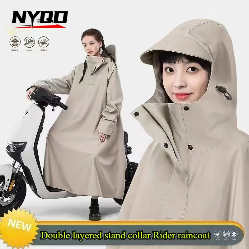 Raincoat Wholesale plus-Sized Thicken and Lengthen Adult Motorcycle Poncho Explosion-Proof Rain Rain Gear