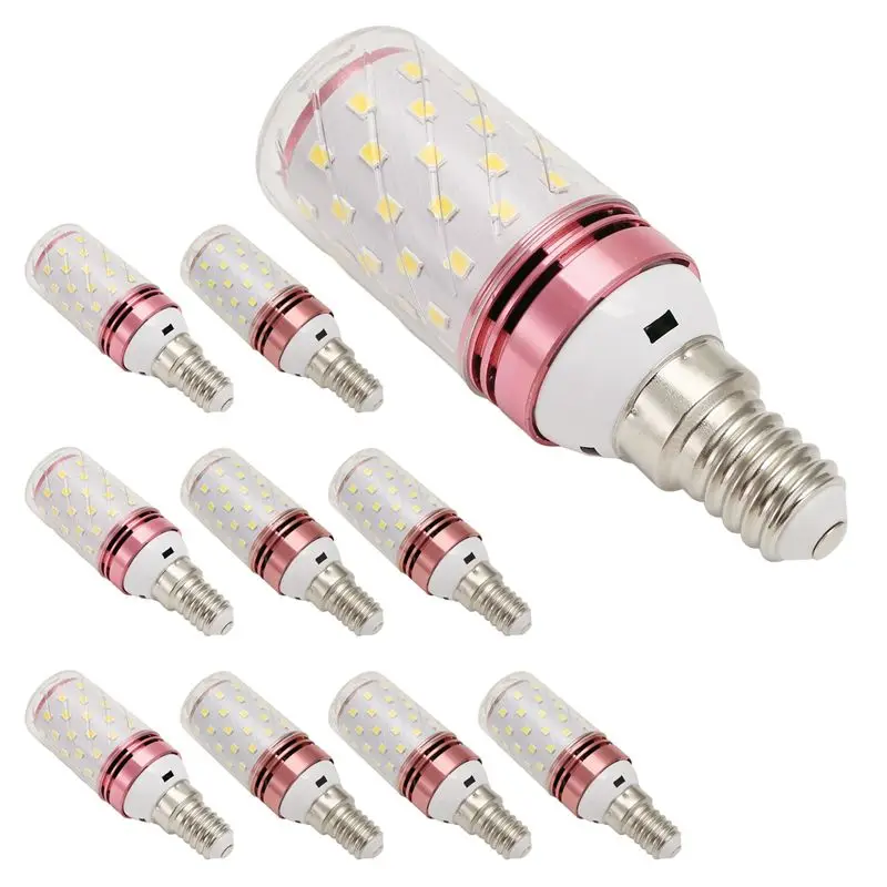 AFOURT-10Pcs E14 LED Corn Bulb 12W Corn Bulb Replace Halogen Lamps Small Screw-In Smart Energy Efficient Bulb Warm Light