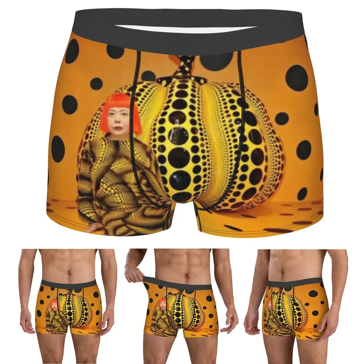 

Трусы-боксеры, шорты Yayoi Kusama, трусики с абстрактной живописью, мужское вентилируемое нижнее белье для мужчин, подарок бойфренду