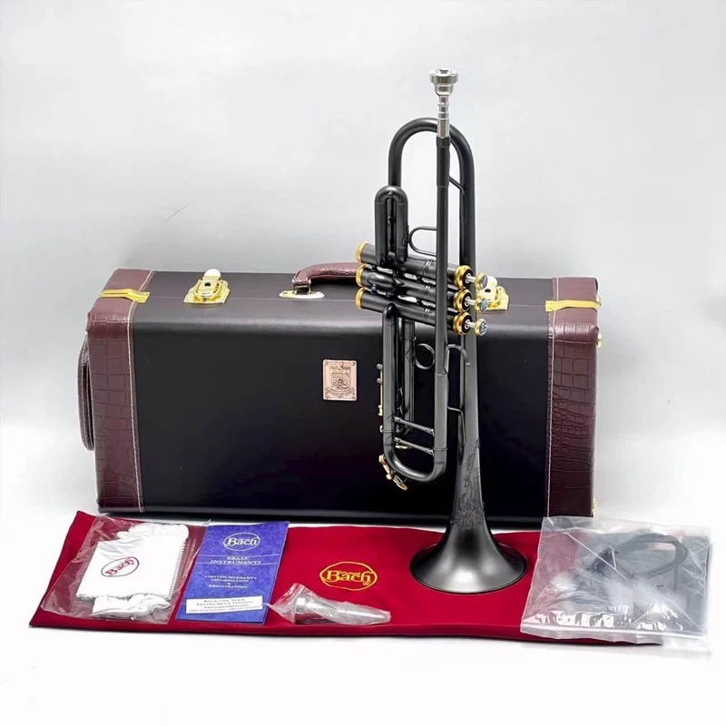 Trompeta Bb LT180S-37GS de Alta Calidad, Instrumentos Musicales de Latón, Trompeta Bb Plateada con Boquilla, Guantes y Estuche